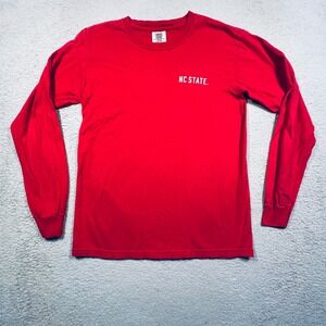 Comfort Colors NC State Wolfpack Unisex Small Red Long Sleeve Graphic Tee Good